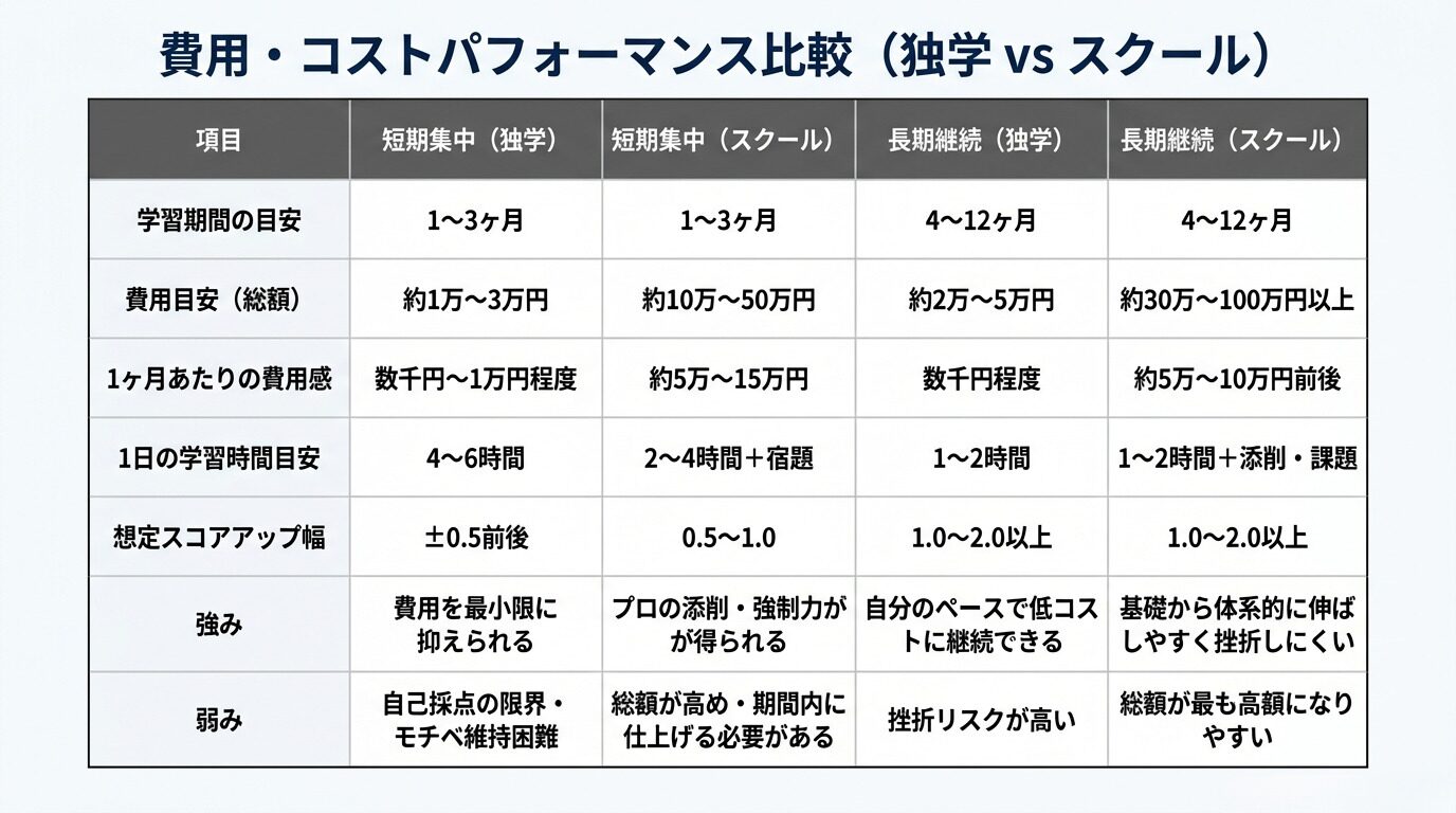 ielts 短期集中 長期継続 比較